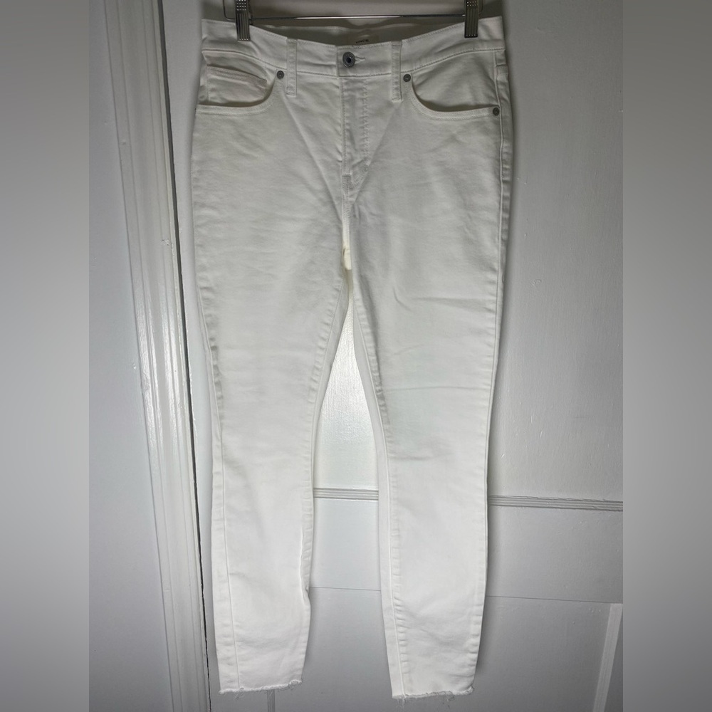 Vince 5 Pocket Skinny Women's Crisp White Skinny Jeans with Raw Hem - Picture 2 of 9